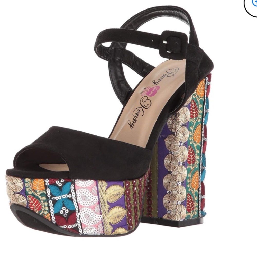Penny Loves Kenny “Skip” Microsuede Platform Sandals.   Size 7.   WORN ONCE!